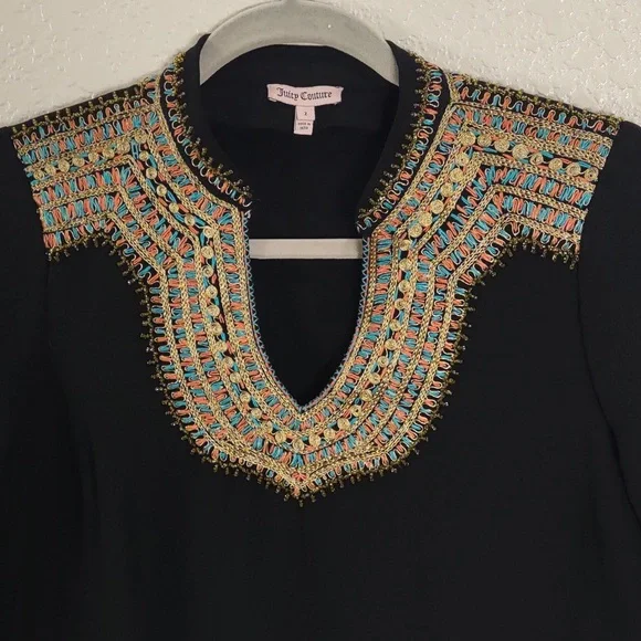 Juice Couture Black Dress with Gold Embellishments, Size 2, - Picture 3 of 17
